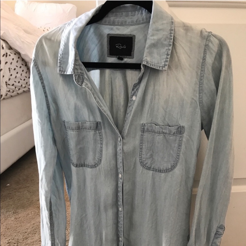 EUC Rails chambray button down